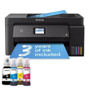 Epson EcoTank L14150 A3+ Wi-Fi duplex printer on modern office workstation