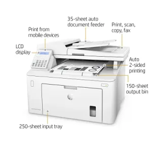HP 30A toner cartridge compartment inside HP LaserJet Pro M227fdn